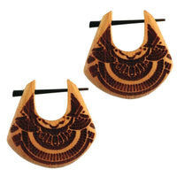 Cargar imagen en el visor de la galería, Pin Creolen Jackfrucht Holz hell Horn-Pin 23 mm Träne dunkle Gravur Motiv - chic-net.de
