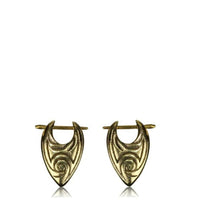 Cargar imagen en el visor de la galería, Pin Creolen Messing Brass antik golden verziert handgefertigt Ohrringe - chic-net.de
