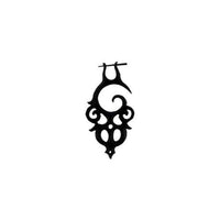 Load image into Gallery viewer, Pin-Ohrring, schwarzer tattooförmiger Pin-Ohrring, 60 mm, handgeschnitzt aus Büffelhorn - chic-net.de
