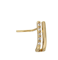 Cargar imagen en el visor de la galería, Pin Stecker 0,8mm Nostril Ohr Kristall L-Form Klammer - chic-net.de
