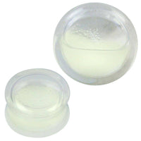 Cargar imagen en el visor de la galería, Plug Acryl durchsichtig Flüssigkeit gefüllt Sand weiß gelb Piercing Ohrschmuck - chic-net.de
