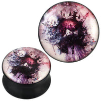 Cargar imagen en el visor de la galería, Plug Acryl moderne Kunst lila pink grau schwarz Piercing Ohrschmuck - chic-net.de
