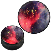 Load image into Gallery viewer, Plug Acryl Sternenhimmel gelb lila rosa schwarz Piercing Ohrschmuck - chic-net.de
