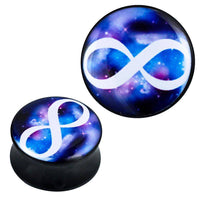 Load image into Gallery viewer, Plug Acryl weiß blau lila Unendlichkeit schwarz Piercing Ohrschmuck - chic-net.de
