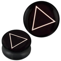 Load image into Gallery viewer, Plug Acryl weißes Dreieck hohl schwarz Piercing Ohrschmuck - chic-net.de
