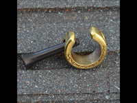 Cargar imagen en el visor de la galería, Plug Arangholz Holz Pin Creole Messing gold Dornen - chic-net.de
