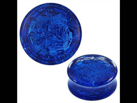 Cargar imagen en el visor de la galería, Plug blau Glitzer Streifen Acryl transparent Tunnel Expander Piercing Ohrschmuck - chic-net.de
