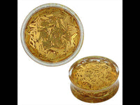 Cargar imagen en el visor de la galería, Plug gold Glitzer Streifen Acryl transparent Tunnel Expander Piercing Ohrschmuck - chic-net.de
