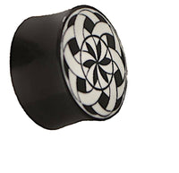 Load image into Gallery viewer, Plug Horn weiß Gravur schwarz Bänder Blende Sternmuster - chic-net.de
