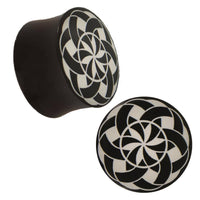 Load image into Gallery viewer, Plug Horn weiße Gravur schwarz Sternmuster Bänder Blende - chic-net.de
