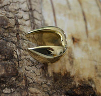 Cargar imagen en el visor de la galería, Plug Ohrgewicht gold Messing zum Einhängen Tropfen - chic-net.de
