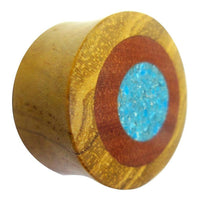 Cargar imagen en el visor de la galería, Plug Ringe crushed Türkis Sawoholz Teakholz double flared - chic-net.de
