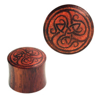 Load image into Gallery viewer, Plug Sonoholz Faden Triqueta rot crushed Steininlay double flared Handarbeit - chic-net.de
