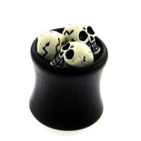 Cargar imagen en el visor de la galería, Plug Totenköpfe Tunnel Ohrstecker Ohrring Expander Dehner Piercing Ohrschmuck Unisex schwarz weiß - chic-net.de

