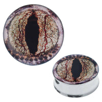 Load image into Gallery viewer, Plug Tunnel Auge Eidechse Edelstahl Acryl Expander Piercing Chirurgenstahl - chic-net.de
