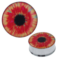 Load image into Gallery viewer, Plug Tunnel Auge rot gelb Pupille Edelstahl Acryl Expander Piercing Chirurgenstahl - chic-net.de
