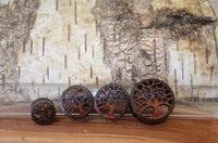 Load image into Gallery viewer, Plug Tunnel Holz filigran Baum des Lebens double flared - chic-net.de
