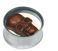 Cargar imagen en el visor de la galería, Plug Tunnel silbern Edelstahl kupferfarben Metall Skull Acryl transparent Piercing - chic-net.de
