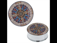 Load image into Gallery viewer, Plug Tunnel Stern Sonne Muster Edelstahl Acryl Expander Piercing Chirurgenstahl - chic-net.de
