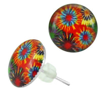 Load image into Gallery viewer, Raisin Ohrstecker Kornblumen rot lila blau grün gelb Edelstahl Chirurgenstahl Damen Schmuck Ohrringe - chic-net.de
