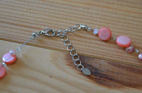 Load image into Gallery viewer, rosa Halskette Perlen Perlmutt Muschel Plättchen 42-48cm - chic-net.de
