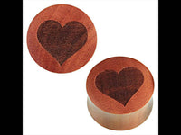 Load image into Gallery viewer, Rosenholz dunkelbraun gemasert dunkle Herzgravur Oberfläche Tunnel Tribal Expander - chic-net.de
