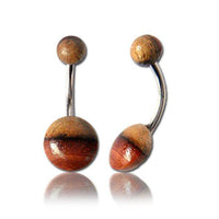 Cargar imagen en el visor de la galería, rot hell Organic Tamarind Holz zweifarbig Bauchnabelpiercing Scheibe Bananenpiercing Edelstahl - chic-net.de
