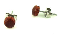 Load image into Gallery viewer, rund mahagoni Ohrstecker Unisex Rosenholz Holzohrstecker Edelstahl Schmuck Ohrringe - chic-net.de
