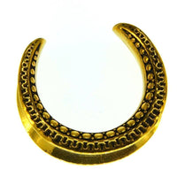 Cargar imagen en el visor de la galería, Saddle Plug Flesh Tunnel Edelstahl gold PVD Ohrgewicht - chic-net.de
