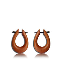 Load image into Gallery viewer, Sawoholz Pin Creolen handgeschnitzt hohler Tropfen Horn Pin Ohrringe - chic-net.de
