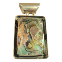 Cargar imagen en el visor de la galería, Abalone Perlmutt Muschel Silberanhänger Anhänger Kette 925er Sterling Silber Unisex Schmuck Rand eckig - chic-net.de
