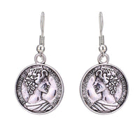 Load image into Gallery viewer, Schmuckset Ohrringe Kette Collier Vintage silbern Brass Kristall schwarz Münzen - chic-net.de
