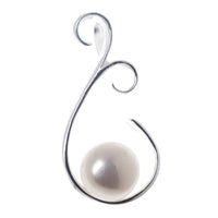Load image into Gallery viewer, Schnörkel Zuchtperle 40 mm Perlenanhänger spiralig Silberanhänger 925er Sterling Silber Anhänger - chic-net.de
