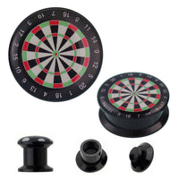 Load image into Gallery viewer, Schraub Plug Acryl Dartscheibe grün rot Tunnel Expander Piercing Ohrschmuck - chic-net.de
