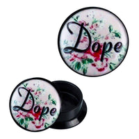Load image into Gallery viewer, Schraub Plug Acryl Dope Schriftzug Blumen pink grün Piercing Ohrschmuck - chic-net.de
