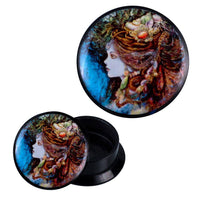 Load image into Gallery viewer, Schraub Plug Acryl Frauenkopf Frisur Perlen Muscheln Zweige Piercing Ohrschmuck - chic-net.de
