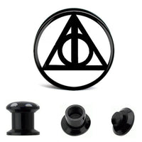 Load image into Gallery viewer, Schraub Plug Acryl geometrisches Symbol Tunnel Expander Piercing Ohrschmuck - chic-net.de
