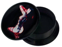 Load image into Gallery viewer, Schraub Plug Acryl hell rot schwarz Frau Strapse Handschuhe nackt Piercing - chic-net.de
