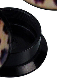 Load image into Gallery viewer, Schraub Plug Acryl Leo Muster beige braun Piercing Ohrschmuck - chic-net.de
