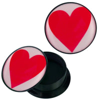 Load image into Gallery viewer, Schraub Plug Acryl rosa rot Herz schwarz Piercing Ohrschmuck - chic-net.de
