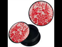 Load image into Gallery viewer, Schraub Plug Acryl rot Vögel Rosen hell Piercing Ohrschmuck - chic-net.de
