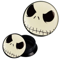 Load image into Gallery viewer, Schraub Plug Acryl schwarz weißes Gespenst Naht Mund Piercing Ohrschmuck - chic-net.de
