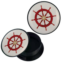 Load image into Gallery viewer, Schraub Plug Acryl Steuerrad braun beige Piercing Ohrschmuck - chic-net.de
