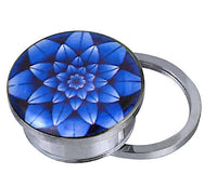 Load image into Gallery viewer, Schraub Plug Tunnel silbern Edelstahl Blume mehrlagig blau Acryl Piercing - chic-net.de
