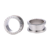 Load image into Gallery viewer, Schraubplug Einkerbungen Tunnel Edelstahl Plug silber - chic-net.de
