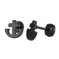 Load image into Gallery viewer, Schraubverschluss Fake Piercing Expander schwarz Anker Edelstahl - chic-net.de
