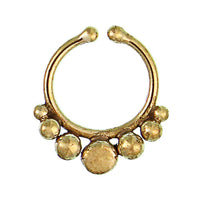 Load image into Gallery viewer, Septum Fake Piercing Nasenringe Kreis Kugeln Messing goldfarben nickelfrei antik Ohrring - chic-net.de
