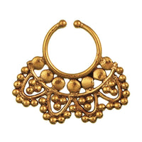 Cargar imagen en el visor de la galería, Septum Fake Piercing Nasenringe Kreise Bögen breit Messing golden nickelfrei antik - chic-net.de
