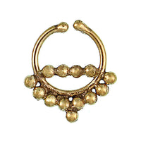 Load image into Gallery viewer, Septum Fake Piercing Nasenringe Linie Kugeln Messing goldfarben nickelfrei antik Ohrring - chic-net.de
