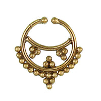 Load image into Gallery viewer, Septum Fake Piercing Nasenringe Punkte Sichel Spitzen Messing goldfarben nickelfrei antik Ohrring - chic-net.de
